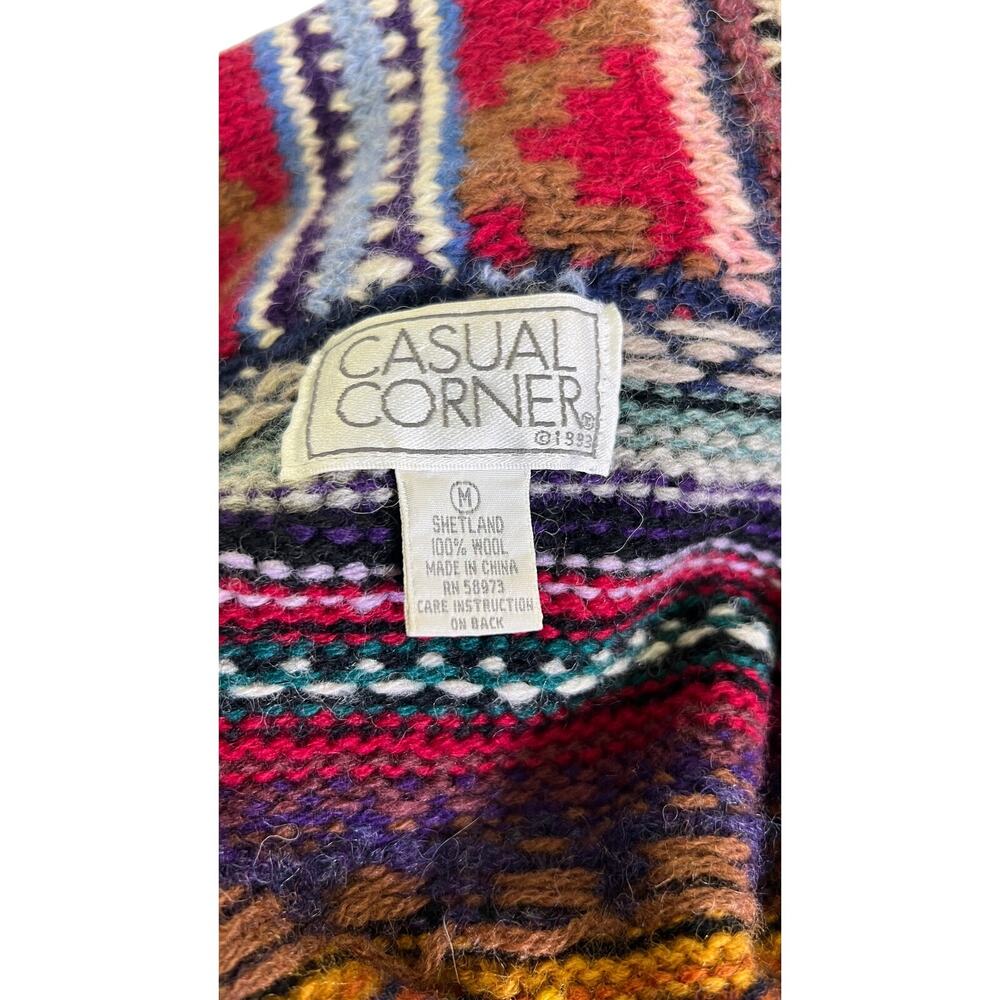 Casual Corner Multicolor Striped Open Cardigan Sweater - Picture 4 of 4